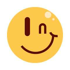 Sticker - emoticon wink and smile