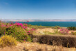 The Sea of Galilee seen from the Mount Beatitudes in the Holy Land