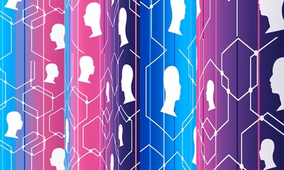 Wall Mural - social media concept. texture on waved surface
