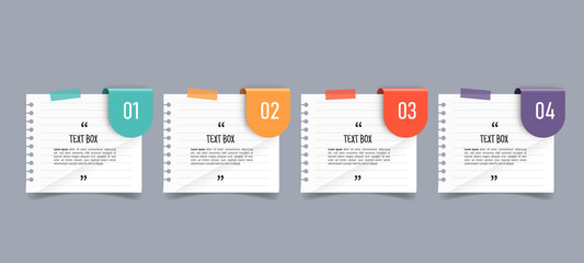 Poster - Text box design with note papers.	
