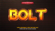 bolt energy orange elictric wave editable text effect