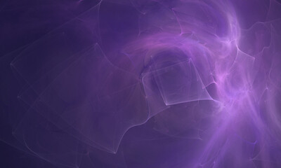 Wall Mural - Mesmerizing and elegant 3d silky folds of cosmic spirit, universe incense or galactic essence in tender violet, lilac and purple hues. Flowing substance great as background, banner or cover.