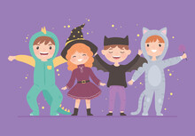Group Kids With Costumes