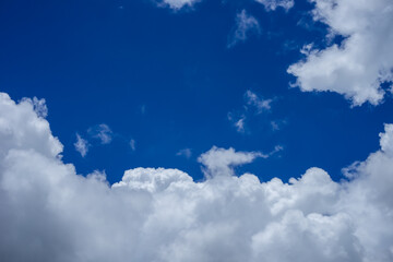 Wall Mural - many white clouds in the blue sky	