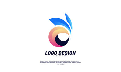 abstract creative inspiration modern logo for business or company gradient color with flat design