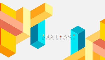 Abstract background. 3d cubes, cubic elements and blocks. Techno or business concept for wallpaper, banner, background, landing page