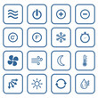 air conditioning button icon set, ventilation icon vector sign symbol
