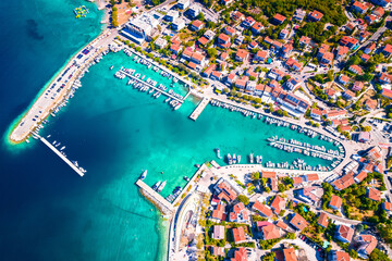 Wall Mural - Town of Malinska aerial view, Island of Krk