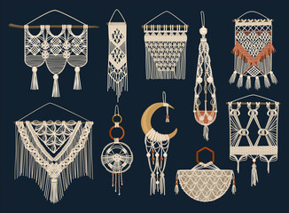 Wall Mural - Handcrafted Macrame Icon Set