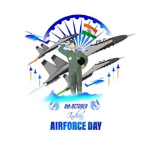 Indian Air Force Day-vector Illustration Of Indian Jet Air Shows On Abstract Background