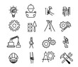 © the8monkey - Black building icons in simple style. Building tools. Industry and building, construction icons design. Symbol for app design