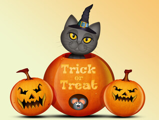 Sticker - illustration of Halloween trick or treat