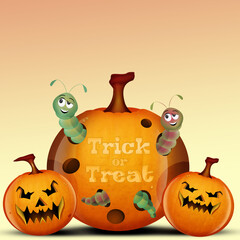 Sticker - illustration of Halloween trick or treat