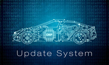 update car software illustration OTA electric car