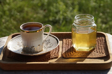 Wall Mural - cup of tea and cookies