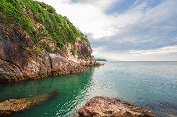 Wall Mural - Beautiful landscape view with endless horizon on Pha Suk Nirun cliff at chathaburi city thailand.Pha Suk Nirun cliff A popular sunrise and sunset location in chathaburi city.