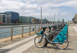 Dublinbikes terminal in the Docklands. Dublin bike station.  Ireland