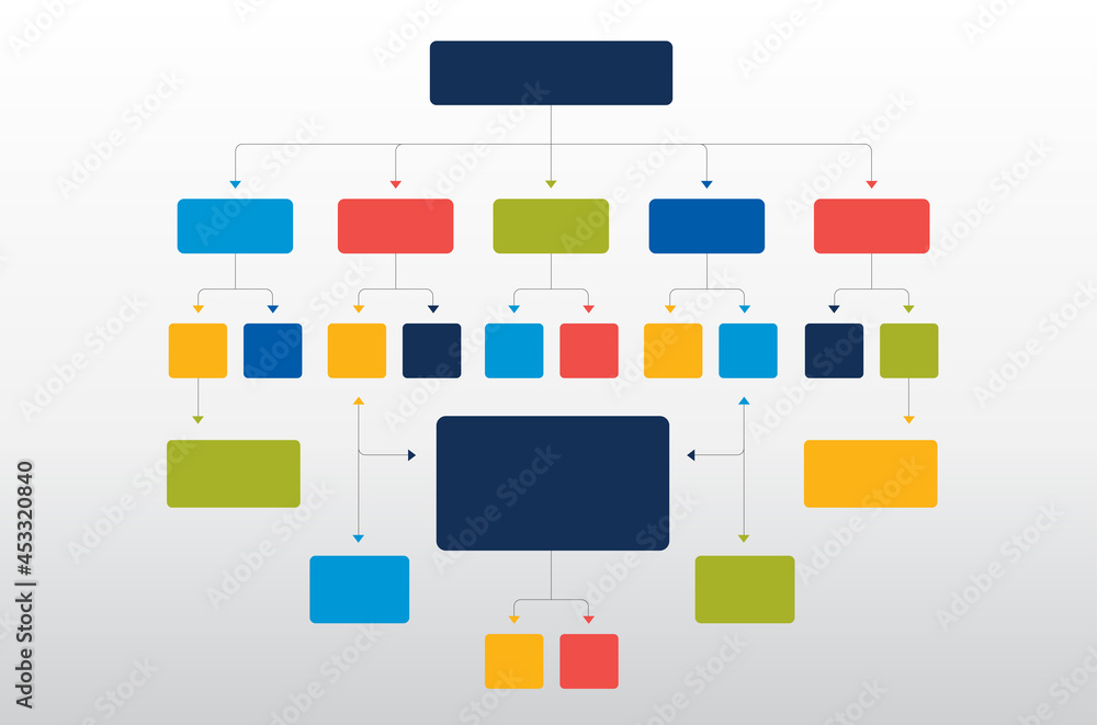 Infographics flowchart. Colored shadows scheme. Stock Vector | Adobe Stock