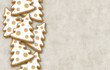 christmas gingerbread cookies on grey background
