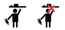Stick Man Sign, Keep Out Of The Reach, Keep Away From Children Or Store In A Place Inaccessible To Children. Vector Illustration. Flat Vector Stickfigure Pictogram