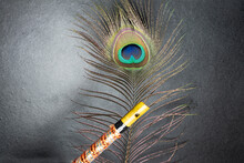 Krishna  Flute And Peacock Feather. Krishnastami Special. Krishan Janamashtami, Krishna Jayanti. Venna Donga - Image