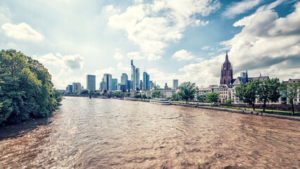 Canvas Print - The business district in Frankfurt, Germany