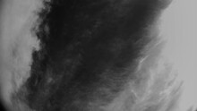 Advancing Cirrus Dusky Clouds Black White Sky. Timelapse Shot. Circular Movement 4K