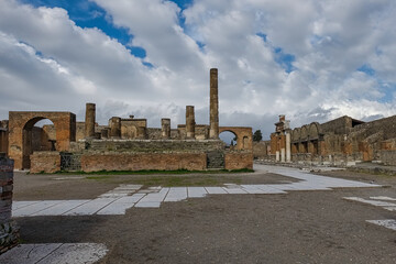 Wall Mural - Pompeii Naples Italy, together with Herculaneum and many nearby villas (for example in Boscoreale, Stabiae), was buried by volcanic ash and pumice in the eruption of Vesuvius in 79 AD.