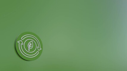 Wall Mural - ecological green energy icons concept green leaf recycle