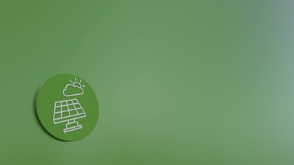 Wall Mural - ecological green energy icons concept green solar panel