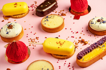 Canvas Print - french pastries with fresh berries