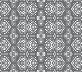 Wall Mural - Abstract Ethnic Vector Seamless Pattern. Trendy boho tile. African textile design. Scandinavian ornament. Perfect for wallpaper, cloth, wrapping paper and other endless fill.