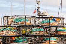 Commercial Crab Traps In Coos Bay, Oregon.