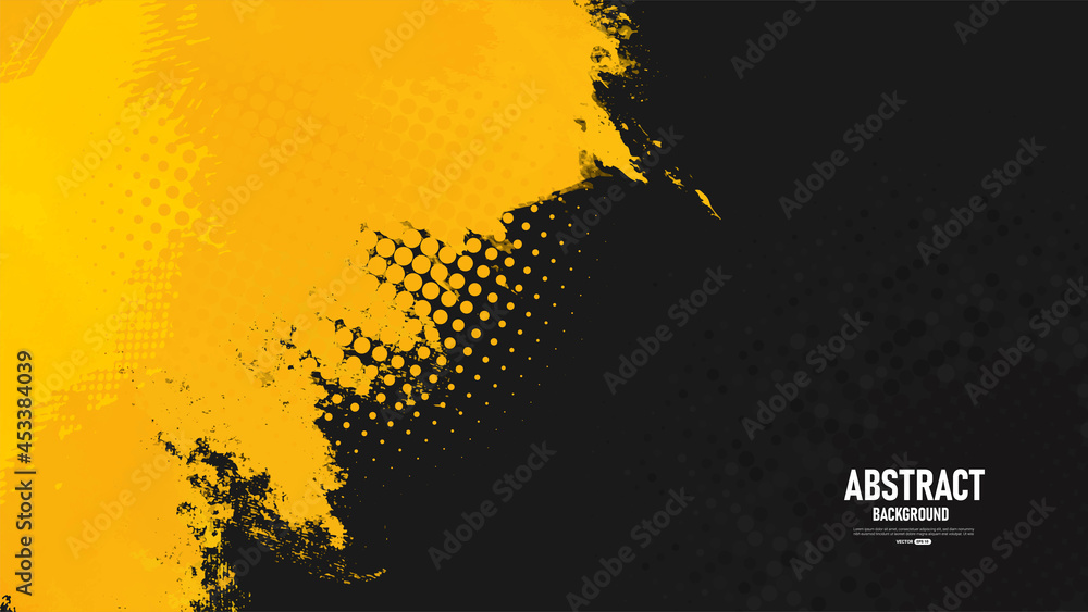 Black and Yellow abstract background with grunge texture. Vector ...