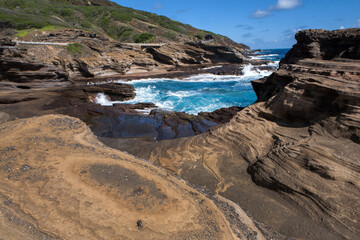 Coastline on Oahu Island, Hawaii.