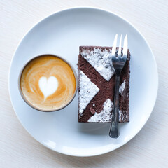 Sticker - cake with coffee