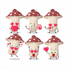 Poster - amanita cartoon character with love cute emoticon