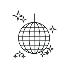 Disco Ball Line Icon