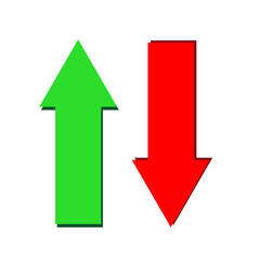 Wall Mural - arrow up and down icon on white background. set arrows sign. two arrows symbol. flat style.