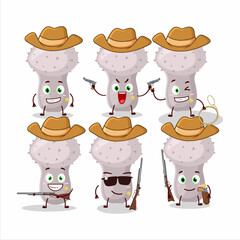 Wall Mural - Cool cowboy puffball cartoon character with a cute hat