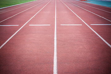 Running track in sport stadium.