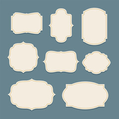 Wall Mural - vintage classic label stickers frame set