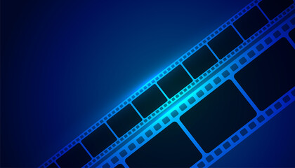 Wall Mural - movie film strip blue background