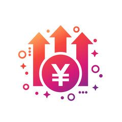 Wall Mural - yen growth icon, japanese money