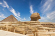 Panoramic view of the Sphinx and the Great Pyramid of Giza - Egypt -