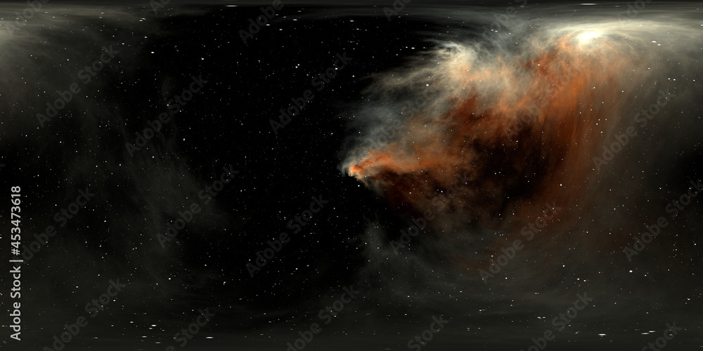 360 degree space nebula panorama, equirectangular projection ...