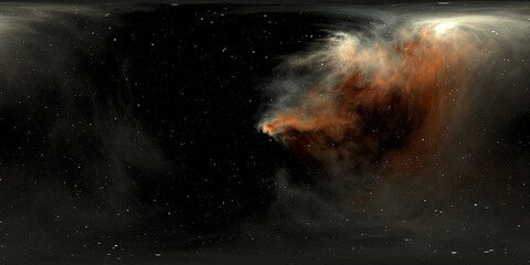 Wall Mural - 360 degree space nebula panorama, equirectangular projection, environment map. hdri spherical panora