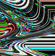Wall Mural - glitch psychedelic background. old tv screen error. digital pixel noise abstract design. photo glitc