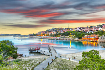 Wall Mural - Astonishing view of Porto Cervo at sunset