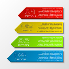 Fototapete - Information infographic statistic vector presentation. Graphic composition for your business presentations. Four glossy strip for your annotations. Four color sticker for registration of proposals